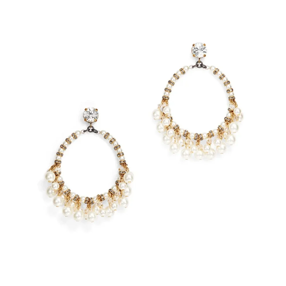 Erickson Beamon Pretty Women Hoop Earrings $478 24k Gold Vermeil Plate Swarovski - Picture 6 of 6